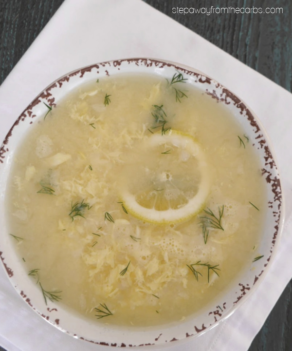 Low Carb Greek Lemon Soup with Shirataki Rice - a filling and comforting keto recipe