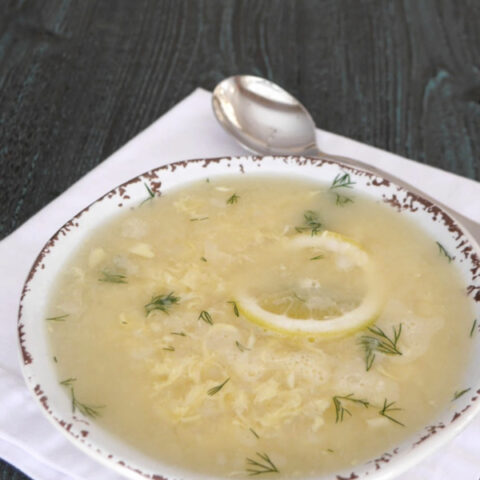 Low Carb Greek Lemon Soup with Shirataki Rice
