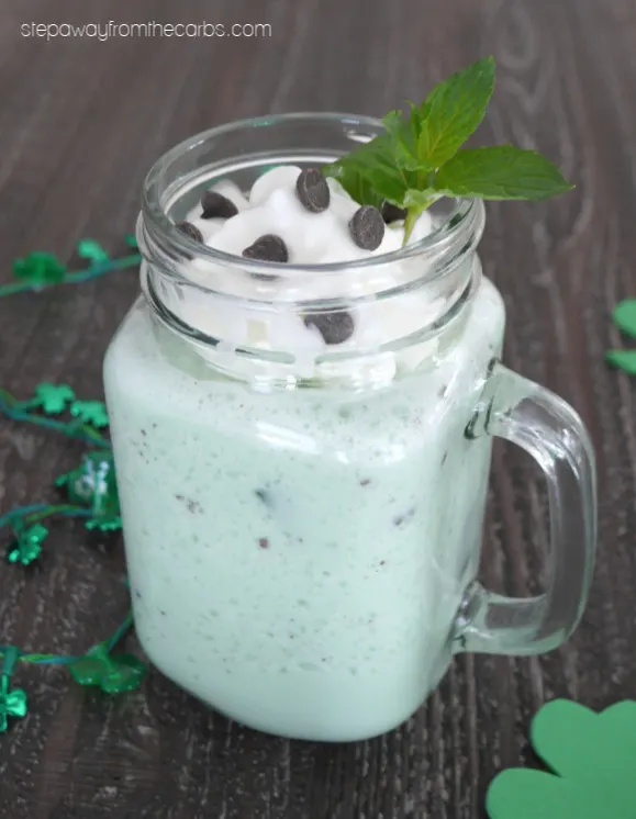 Low Carb Shamrock Shake - a decadent way to celebrate St. Patrick's Day! 