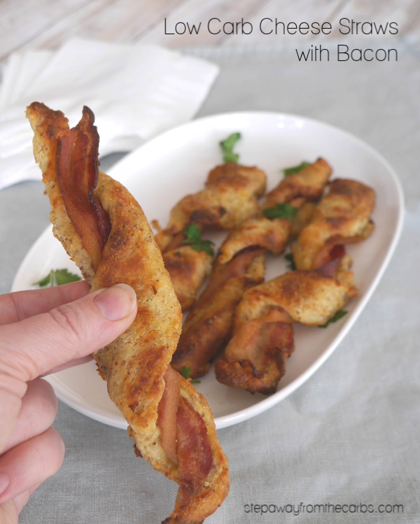 Low Carb Cheese Straws with Bacon - a delicious snack recipe! Keto, gluten free and LCHF.