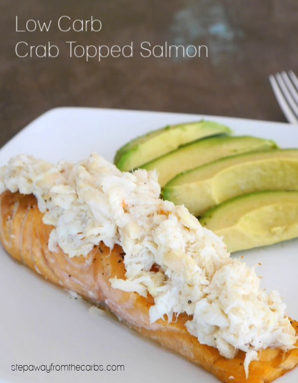 Low Carb Crab Topped Salmon - a sushi-inspired keto recipe!