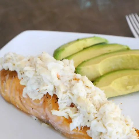 Low Carb Crab Topped Salmon