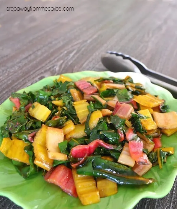 Sautéed Rainbow Chard - a delicious and colorful low carb and keto side dish recipe