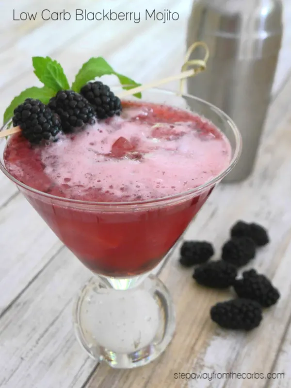 Low Carb Blackberry Mojito - a fruity keto and sugar free cocktail recipe Low Carb Blackberry Mojito - a fruity keto and sugar free cocktail recipe