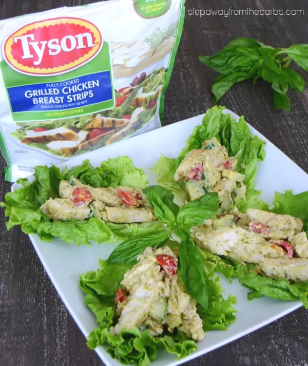 Low Carb Pesto Chicken Lettuce Wraps - a quick and convenient keto lunch