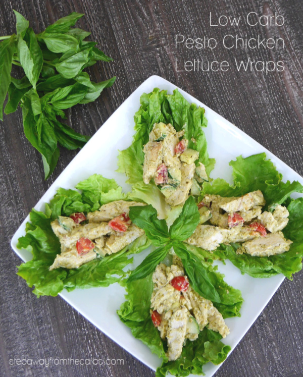 Low Carb Pesto Chicken Lettuce Wraps - a quick and convenient keto lunch