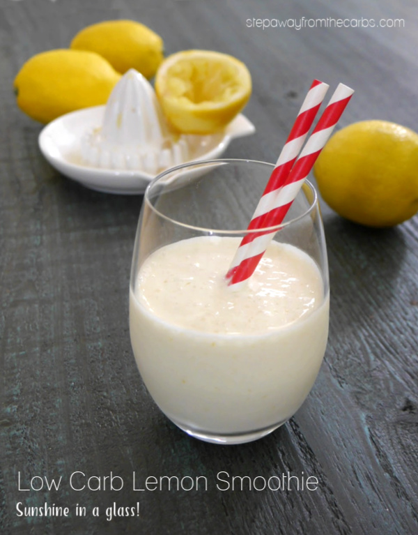 Low Carb Lemon Smoothie - sunshine in a glass! Sugar free, LCHF and keto recipe.