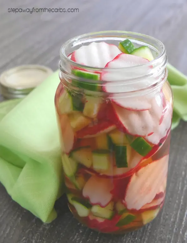Pickled Radish and Cucumber Salad - a refreshing and tangy low carb condiment