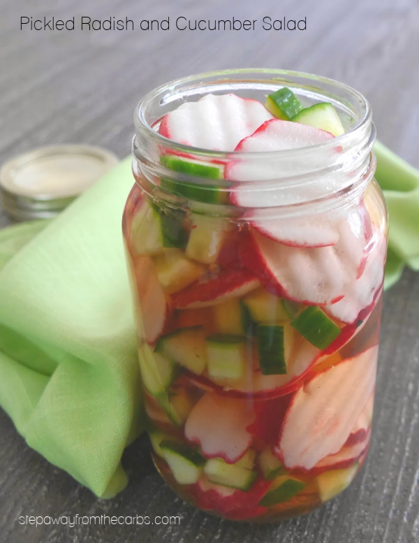 Pickled Radish and Cucumber Salad - a refreshing and tangy low carb condiment