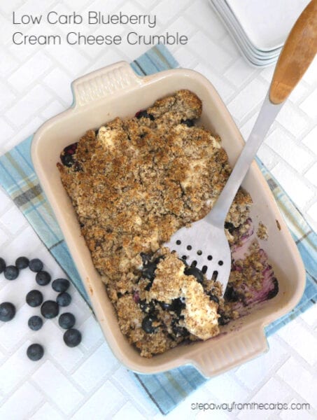 Low Carb Blueberry Cream Cheese Crumble - Step Away From The Carbs