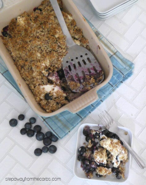 Low Carb Blueberry Cream Cheese Crumble - Step Away From The Carbs