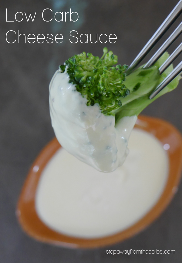 Low Carb Cheese Sauce - a four-ingredient easy cheddar cheese sauce! Gluten free, LCHF, and keto recipe.