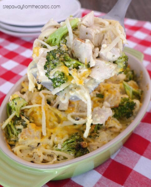 Low Carb Cheesy Chicken Noodle Casserole - Step Away From The Carbs