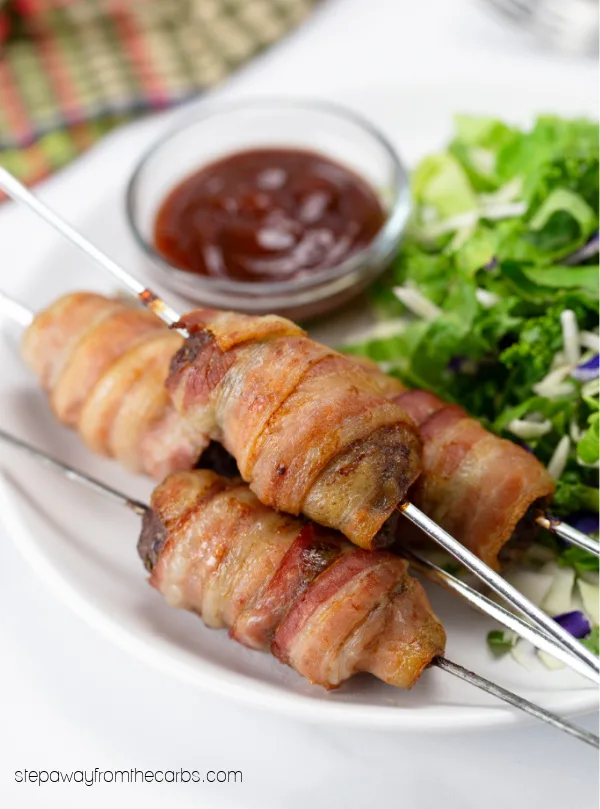 Low Carb Bacon Wrapped Burger Skewers - keto friendly recipe!