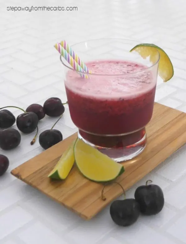 Low Carb Cherry Lime Cooler - a refreshing sugar free cocktail with alcohol option!