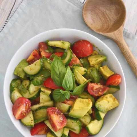 Low Carb Cucumber, Tomato and Avocado Salad