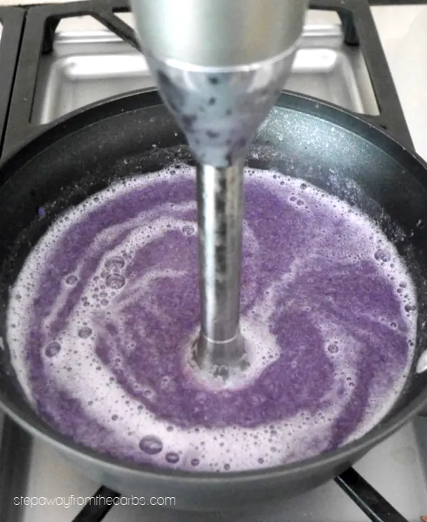 Low Carb Purple Cauliflower Soup - no food dye added! A delicious recipe that your friends and family will love!