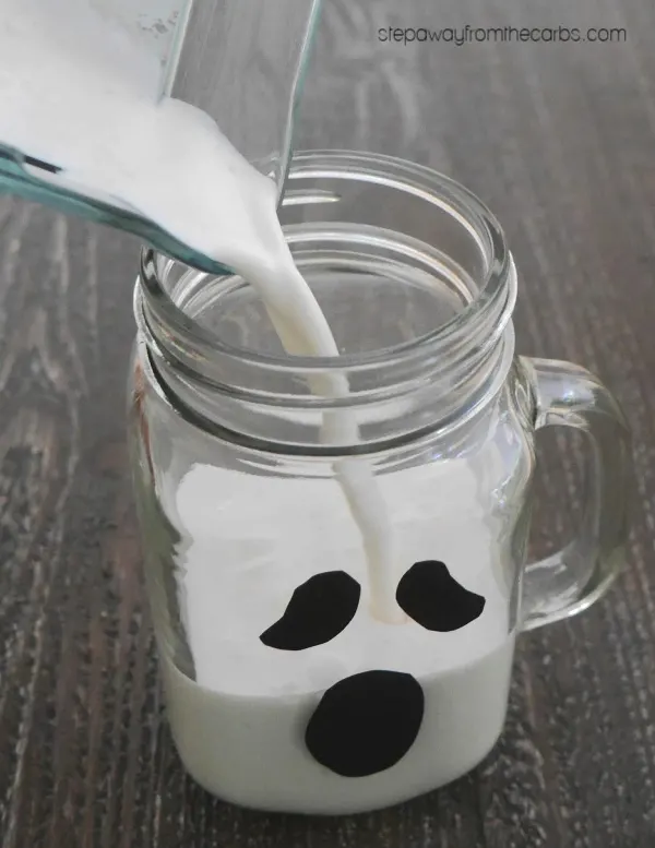 Low Carb Ghost Milkshake - a fun sugar free drink that's perfect for a Halloween party!