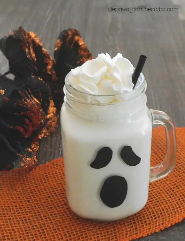 Low Carb Ghost Milkshake - a fun sugar free drink that's perfect for a Halloween party!