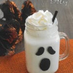 Low Carb Ghost Milkshake, a sugar free Halloween drink topped with whipped cream