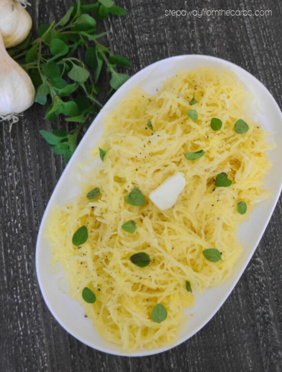 Buttery Spaghetti Squash with Garlic and Parmesan - low carb recipe
