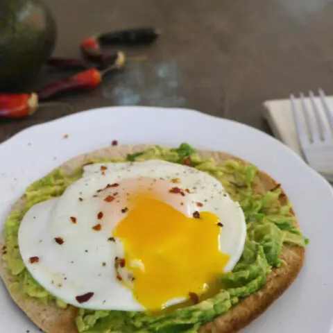 Fried Egg and Avocado Low Carb Tostada