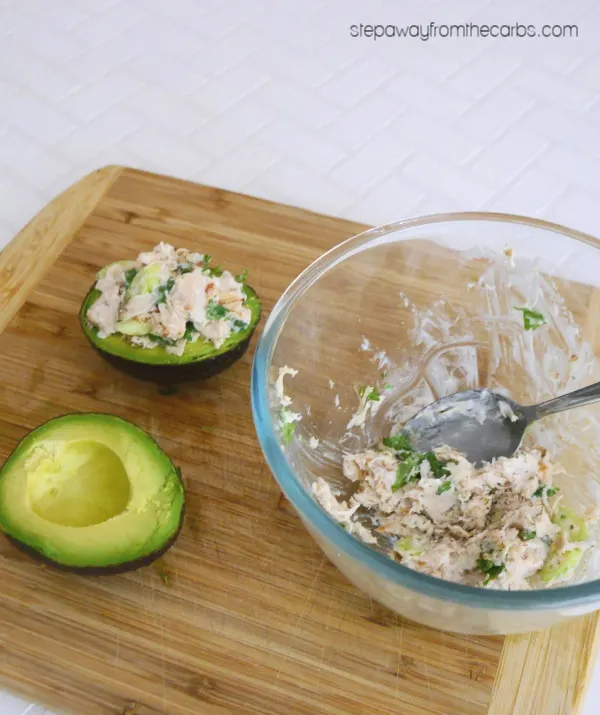 Low Carb Chicken Stuffed Avocado - a quick and easy keto lunch for one!