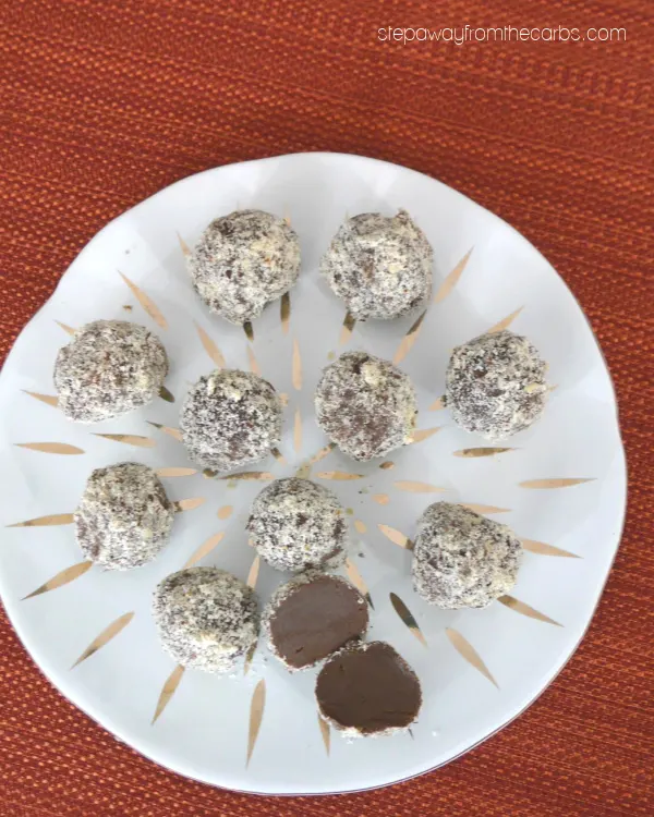 Low Carb Chocolate Hazelnut Truffles - a delicious "nutella" style sweet treat! Sugar free and keto recipe.