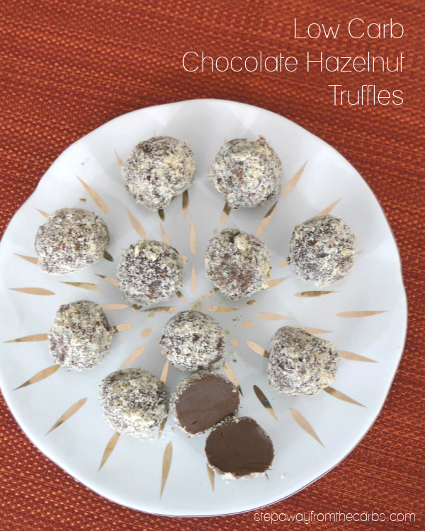 Low Carb Chocolate Hazelnut Truffles - a delicious "nutella" style sweet treat! Sugar free and keto recipe.