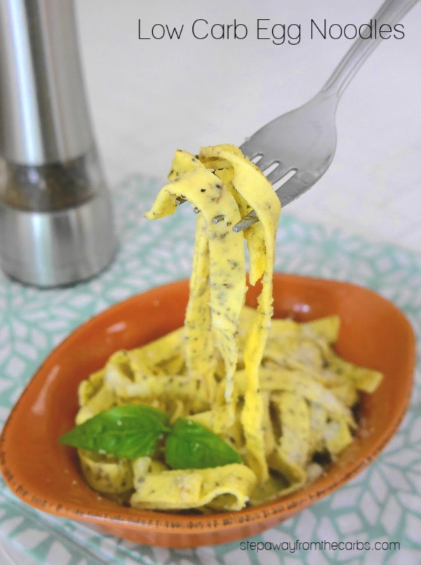 Low Carb Egg Noodles - a fun alternative to pasta! Gluten free and keto friendly recipe.