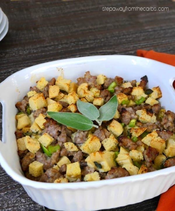 Low Carb Sausage Stuffing - a keto recipe that is perfect for Thanksgiving or Christmas!