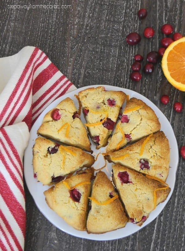 Low Carb Scones with Cranberry and Orange - a gluten free and sugar free recipe inspired by the Easy Keto Cookbook! 