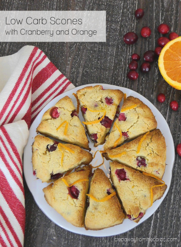 Low Carb Scones with Cranberry and Orange - a gluten free and sugar free recipe inspired by the Easy Keto Cookbook! 