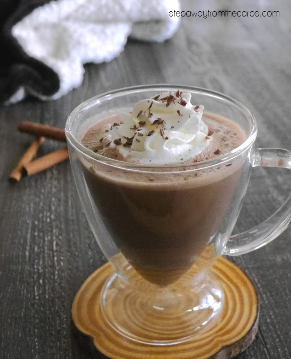 Low Carb Frozen Gingerbread Hot Chocolate - a fantastic combination of flavors for a winter's day!