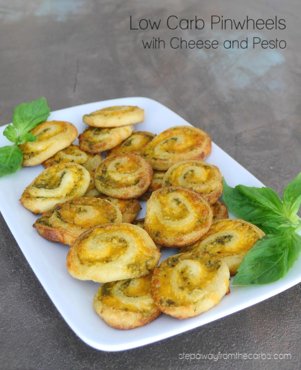 Low Carb Pinwheels with Cheese and Pesto - gluten free, keto, and LCHF recipe