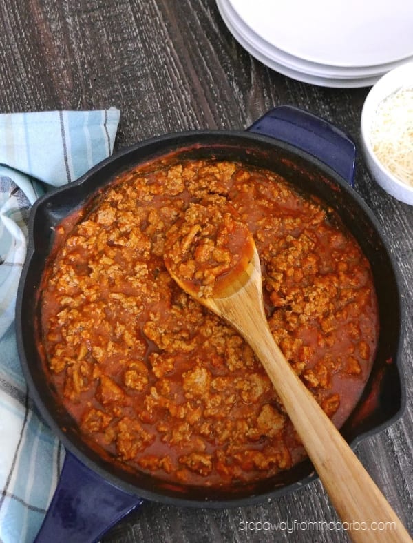 Low Carb Turkey Meat Sauce - a keto friendly recipe that is great for families!