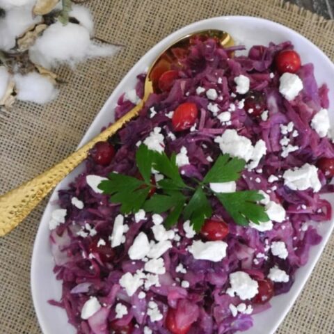 Red Cabbage with Cranberries and Goat’s Cheese