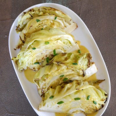 Roasted Cabbage Wedges with Mustard Butter Sauce - low ...