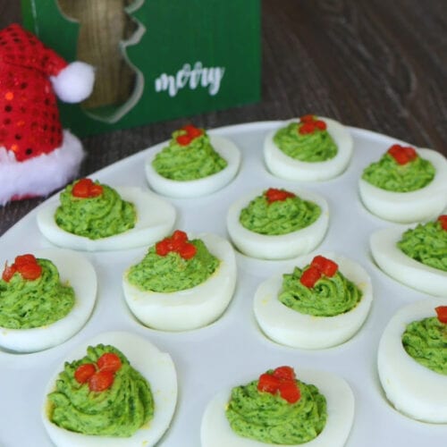 Christmas Deviled Eggs - Step Away From The Carbs