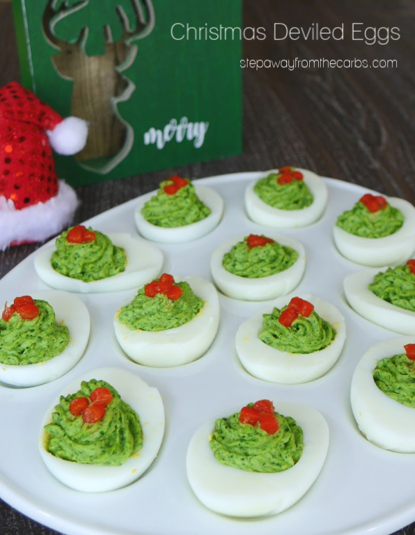 Christmas Deviled Eggs - a low carb appetizer recipe