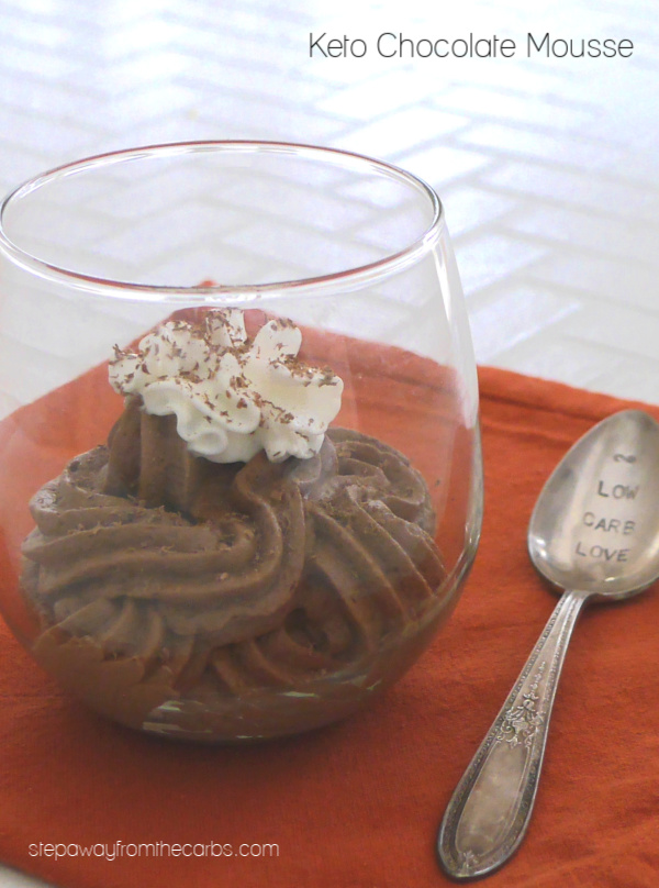 Keto Chocolate Mousse - a decadent three ingredient dessert! Sugar free and low carb recipe.