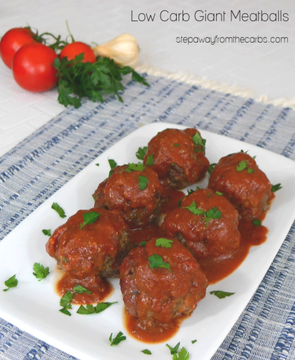 Low Carb Giant Meatballs - gluten free and keto friendly! Perfect for family meals.