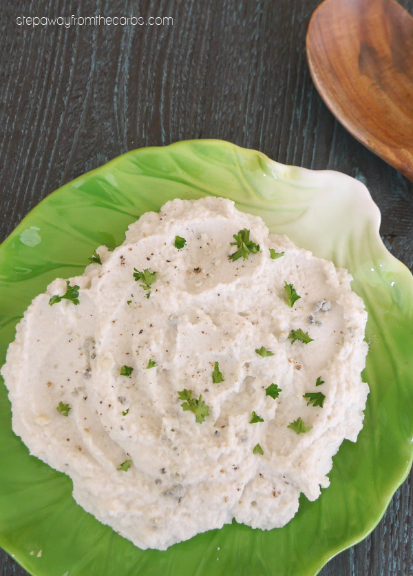 Blue Cheese Mashed Cauliflower - a low carb and keto side dish with a full-on flavor!