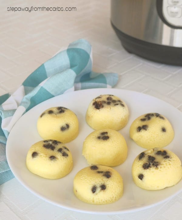 Low Carb Chocolate Chip Pancake Bites - a sugar free breakfast or sweet snack that's made in the Instant Pot!