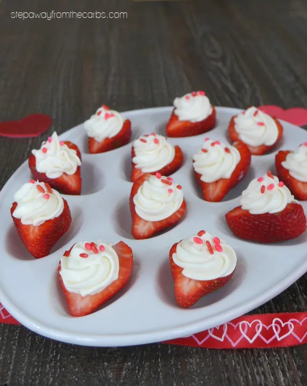 Low Carb Deviled Strawberries - the perfect sweet treat for Valentine's Day!