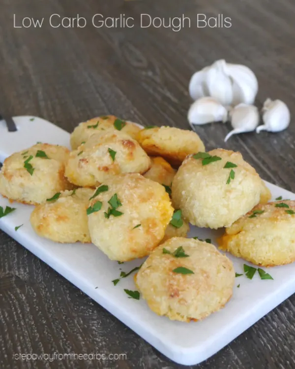 Low Carb Garlic Dough Balls - made with Fathead dough! Gluten free, LCHF and keto recipe.