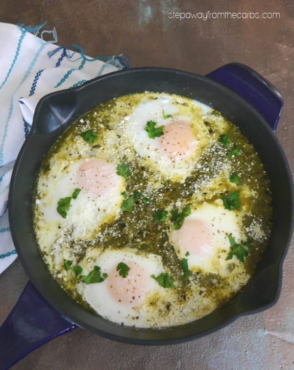 Low Carb Shakshuka with Tomatillos - a Mexican spin on a traditional brunch recipe!