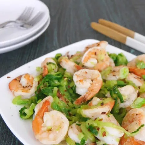 Garlic Shrimp with Cucumber Noodles