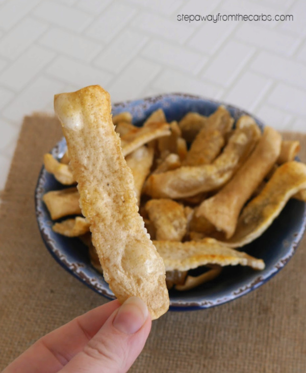 Homemade Pork Rind Chips - a crunchy, salty, and crispy zero carb snack!