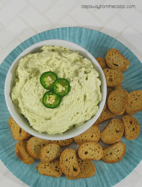 Keto Cheddar Avocado Dip - serve with low carb chips as an appetizer or snack!
